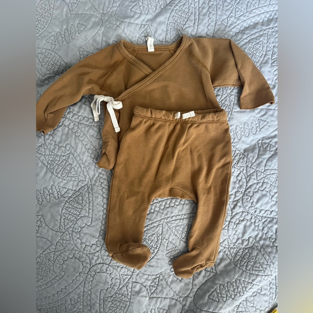 Quincy Mae Wrap Top and Footed Pant Set